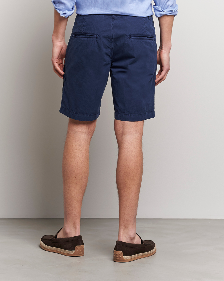 Homme | Shorts | Aspesi | Washed Cotton Cargo Shorts Dark Blue