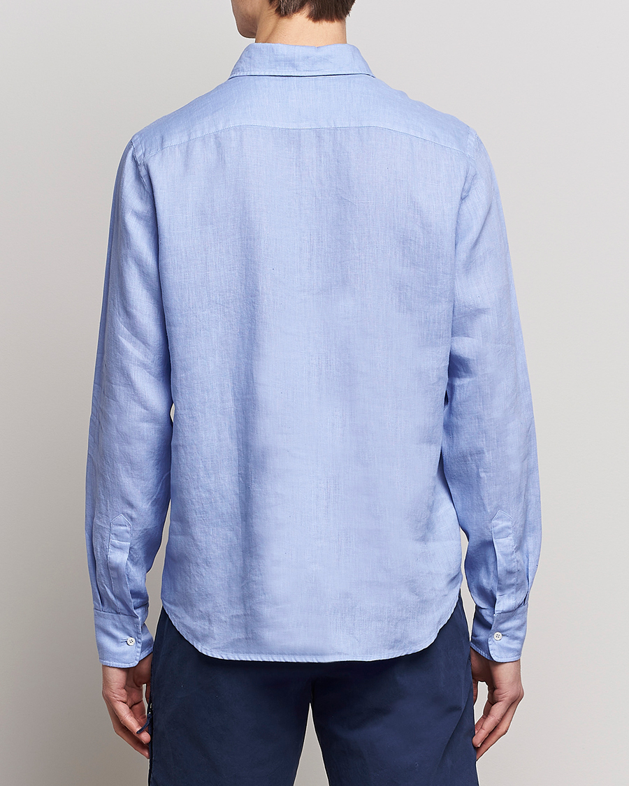 Homme | Chemises | Aspesi | Linen Popover Shirt Light Blue