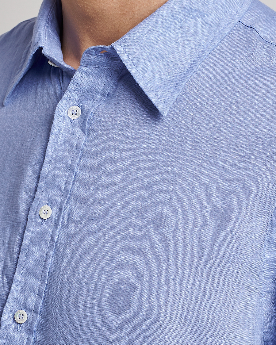 Homme | Chemises | Aspesi | Linen Popover Shirt Light Blue