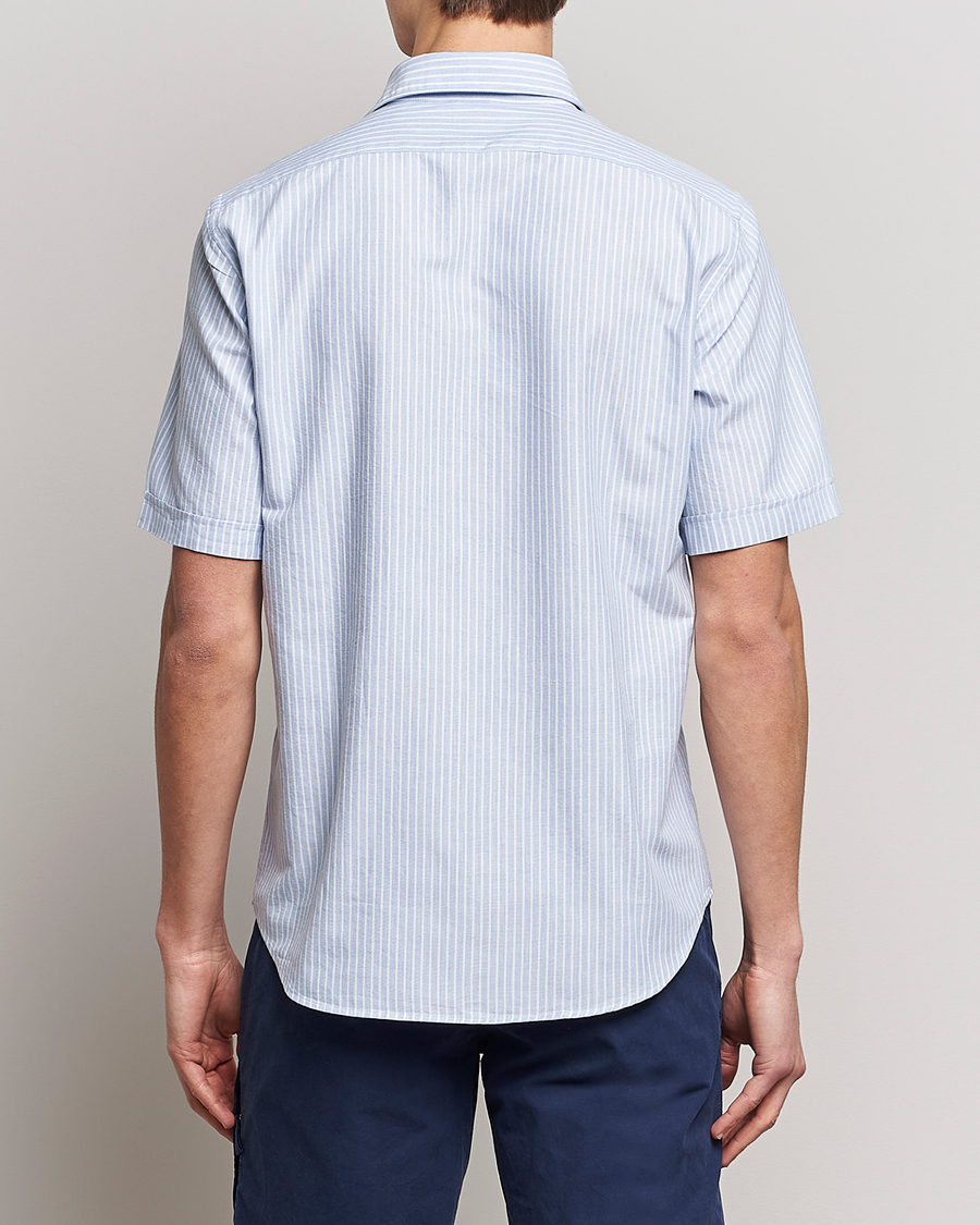 Homme | Chemises | Aspesi | Striped Oxford Camp Shirt Light Blue