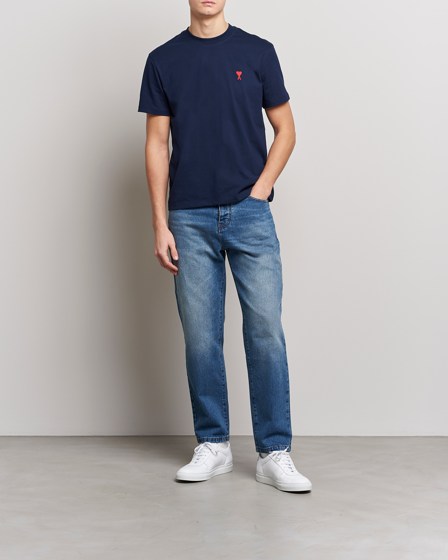 Homme | T-shirts | AMI | Heart Logo T-Shirt Navy