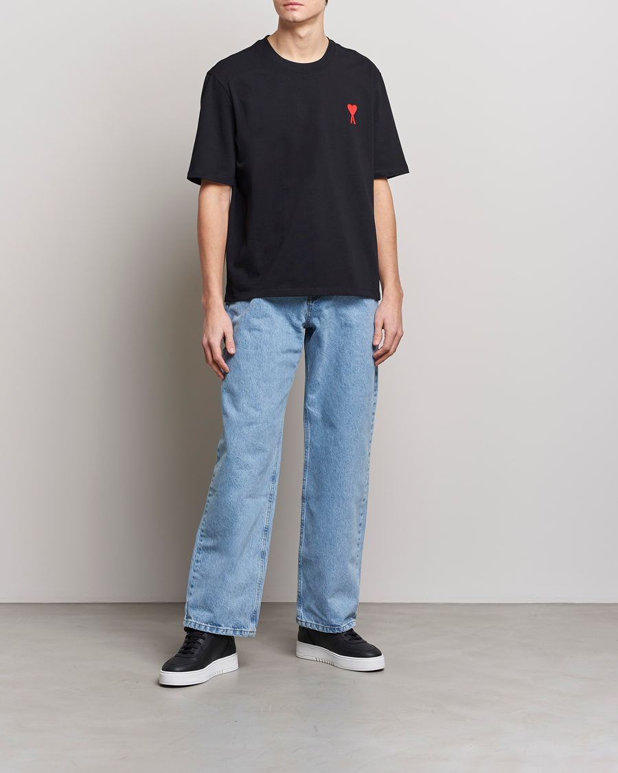 Homme | T-shirts | AMI | Big Heart Short Sleeve T-Shirt Black
