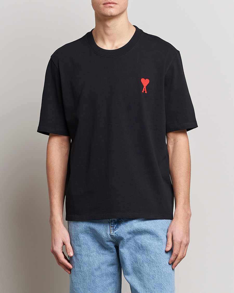 Homme | T-shirts | AMI | Big Heart Short Sleeve T-Shirt Black