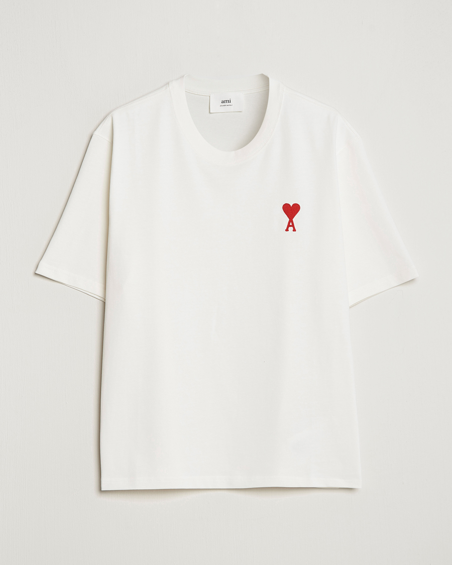 Homme | T-shirts | AMI | Big Heart Short Sleeve T-Shirt Natural White