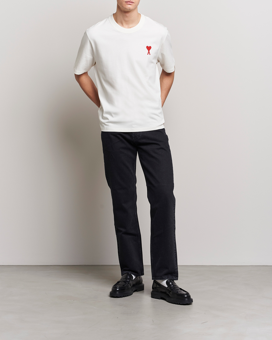 Homme | T-shirts | AMI | Big Heart Short Sleeve T-Shirt Natural White