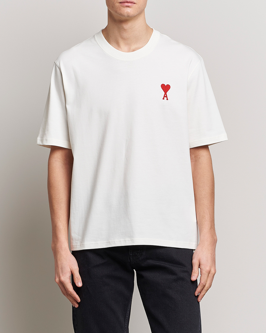Homme | T-shirts | AMI | Big Heart Short Sleeve T-Shirt Natural White