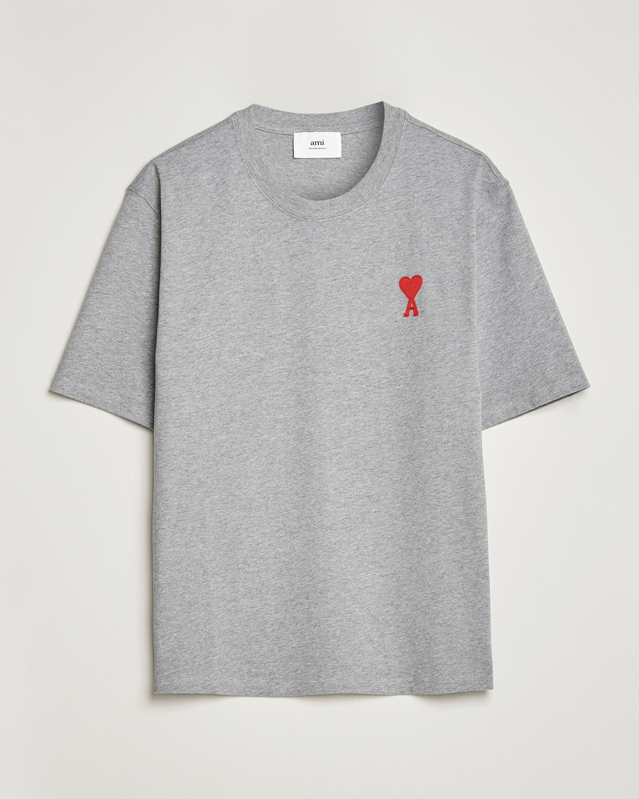Homme | T-shirts | AMI | Big Heart Short Sleeve T-Shirt Heather Grey