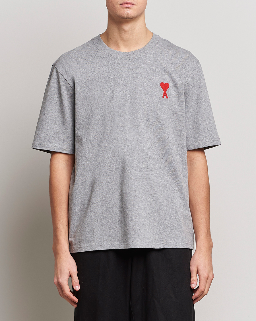 Homme | T-shirts | AMI | Big Heart Short Sleeve T-Shirt Heather Grey