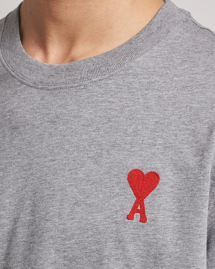 Homme | T-shirts | AMI | Big Heart Short Sleeve T-Shirt Heather Grey