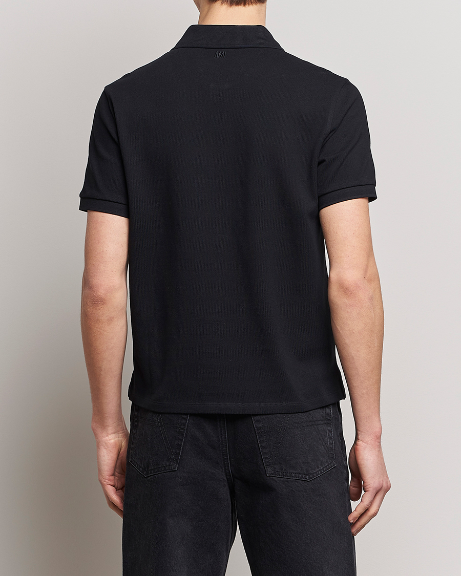 Homme | Polos | AMI | Heart Logo Piquet Polo Black