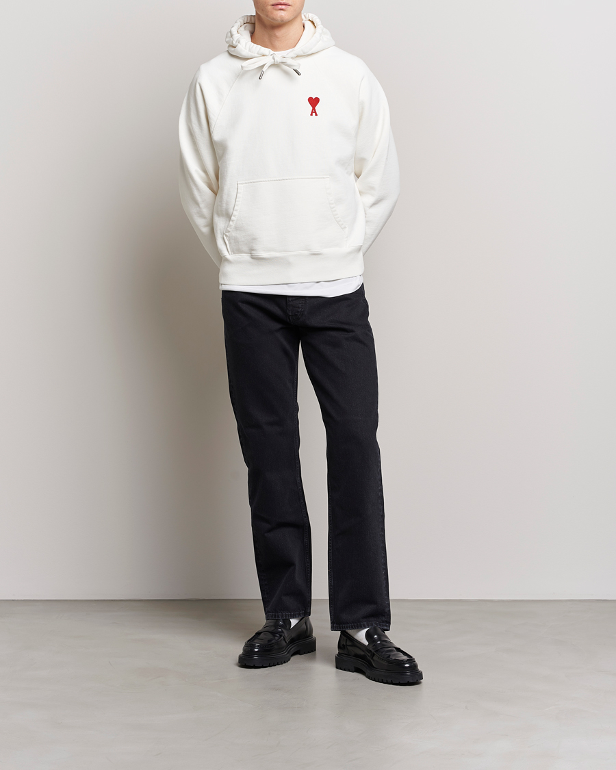 Homme | Pulls Et Tricots | AMI | Big Heart Logo Hoodie Natural White