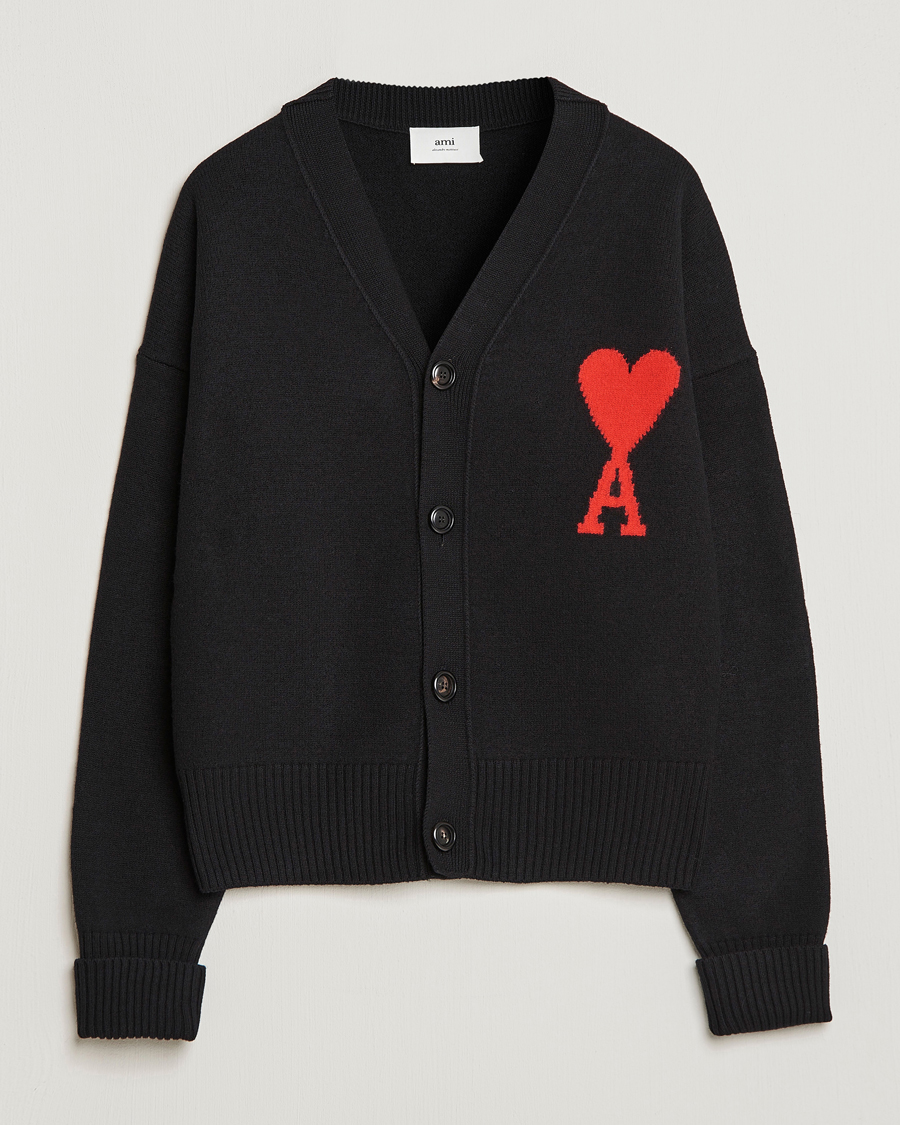 Homme | Pulls Et Tricots | AMI | Big Heart Wool Cardigan Black