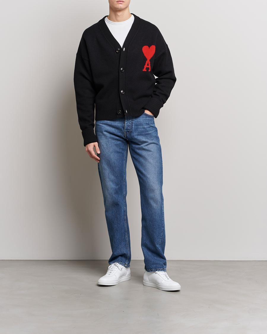 Homme | Pulls Et Tricots | AMI | Big Heart Wool Cardigan Black