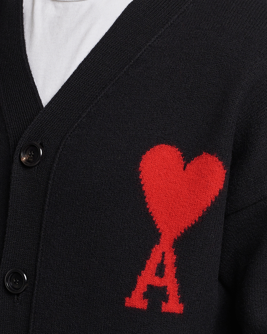 Homme | Pulls Et Tricots | AMI | Big Heart Wool Cardigan Black