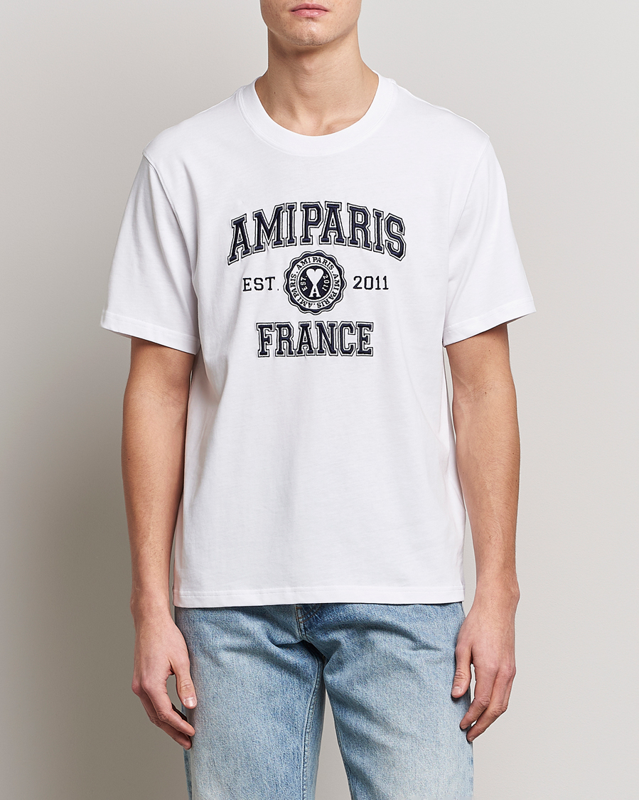 Homme | T-shirts | AMI | Paris College T-Shirt White