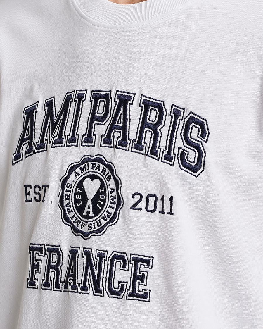 Homme | T-shirts | AMI | Paris College T-Shirt White