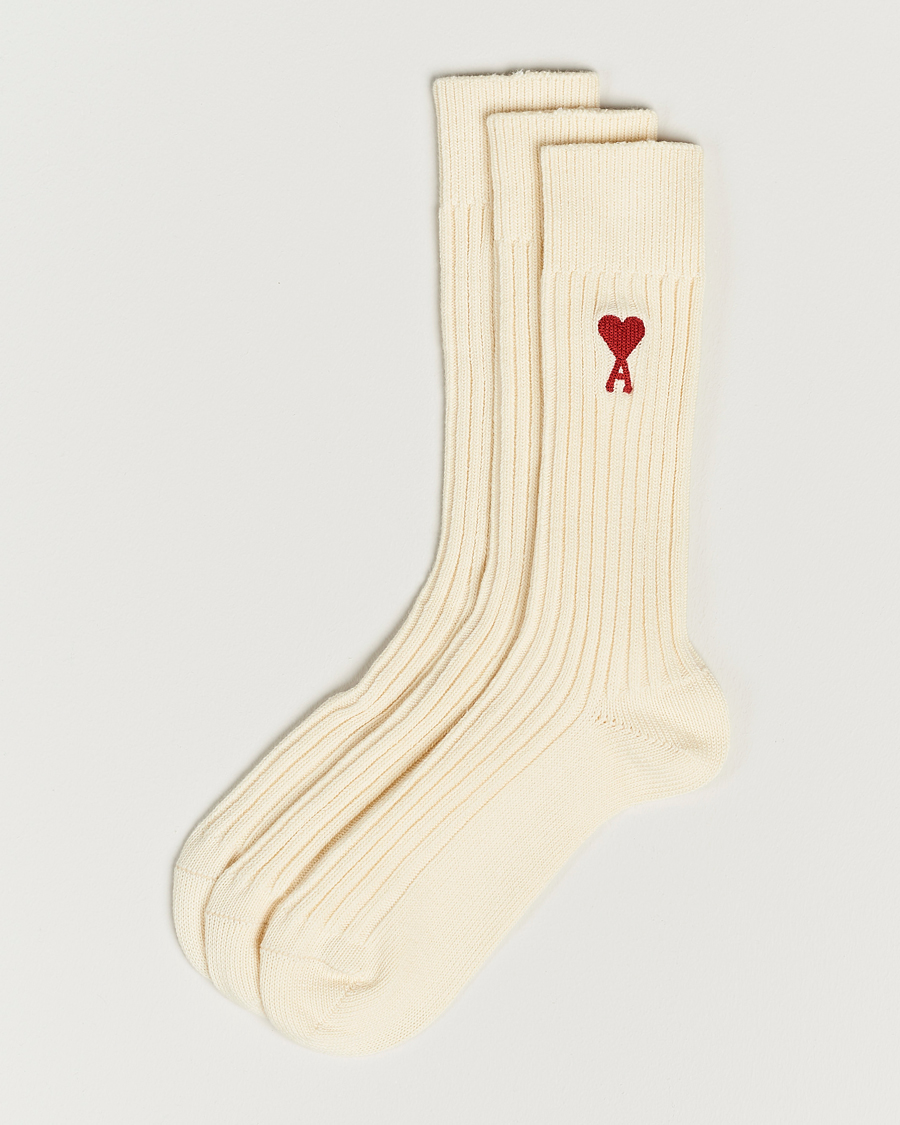 Homme | Sous-Vêtements Et Chaussettes | AMI | 3-Pack Heart Socks White