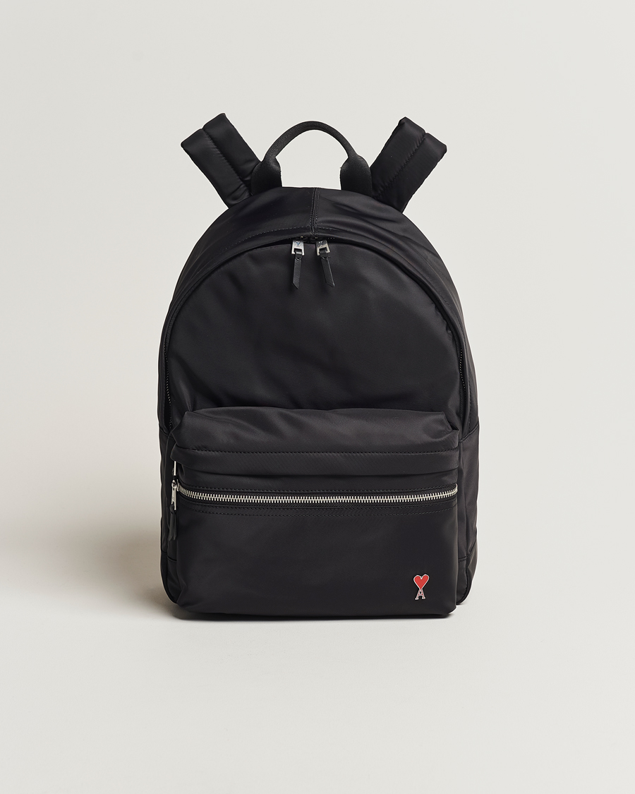 Homme | AMI Heart Logo Backpack Black | AMI | Heart Logo Backpack Black