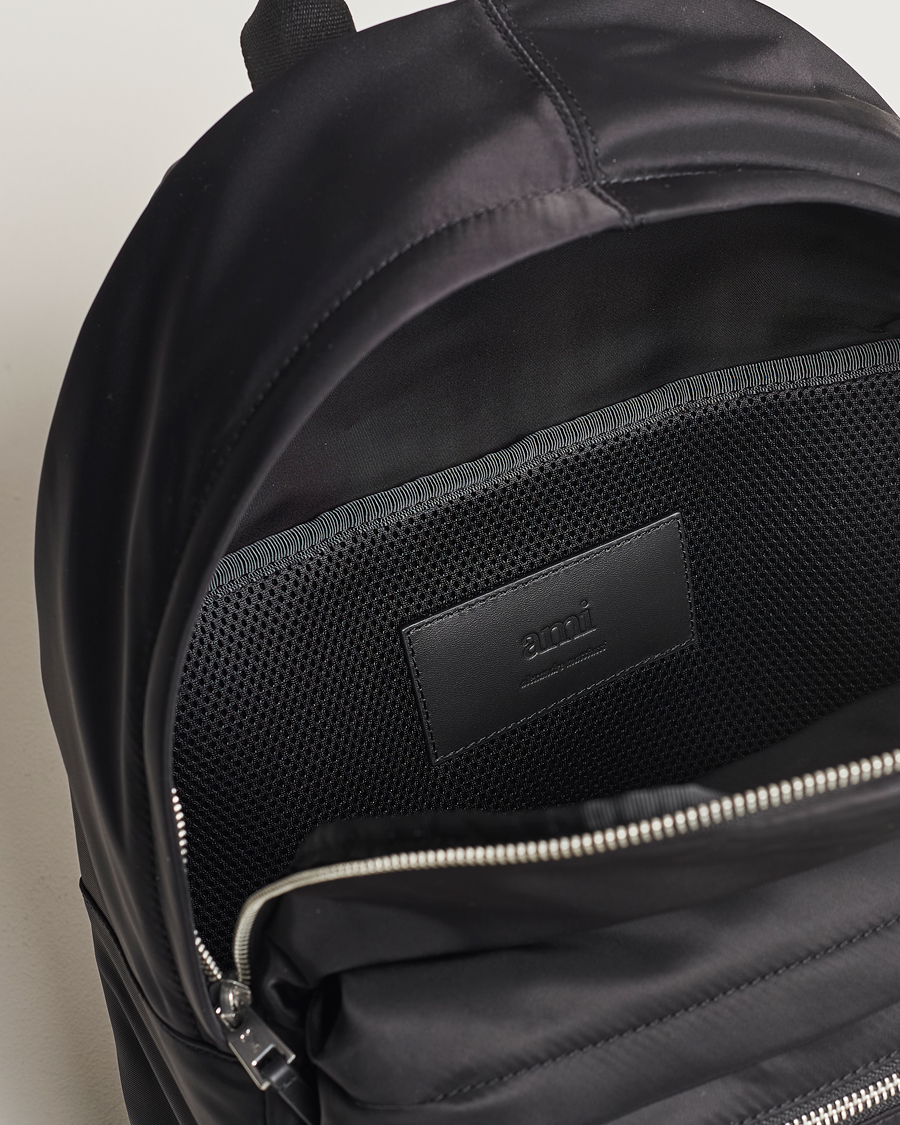 Homme | AMI Heart Logo Backpack Black | AMI | Heart Logo Backpack Black