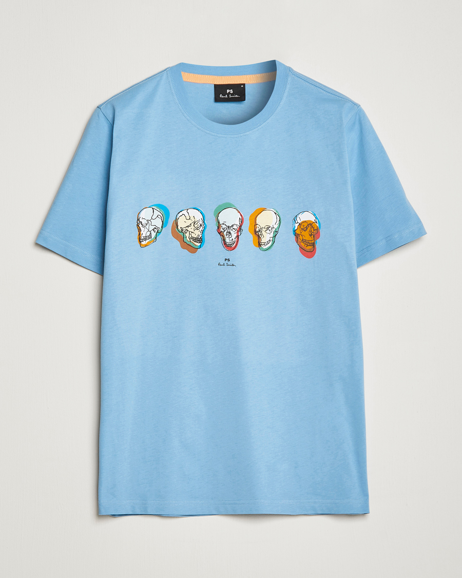 Homme | T-shirts | PS Paul Smith | Organic Cotton Skull T-Shirt Light Blue