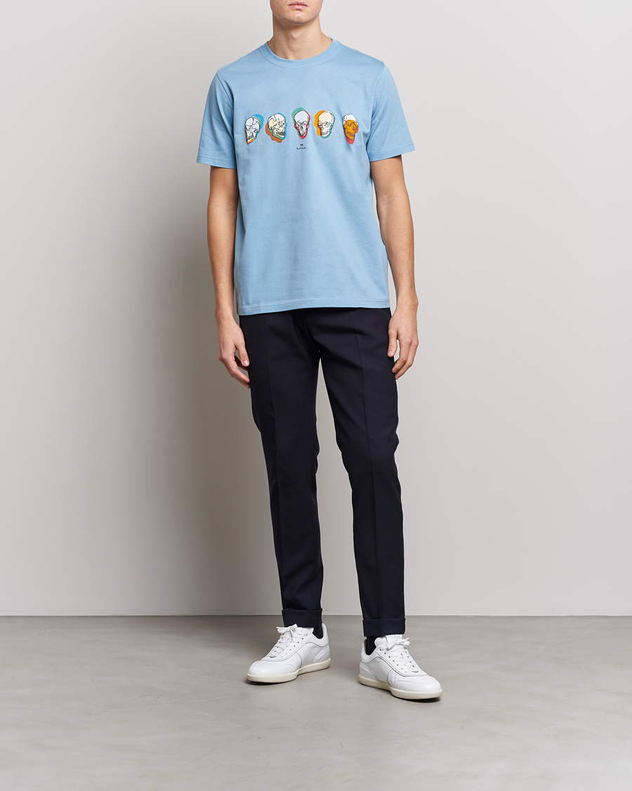 Homme | T-shirts | PS Paul Smith | Organic Cotton Skull T-Shirt Light Blue