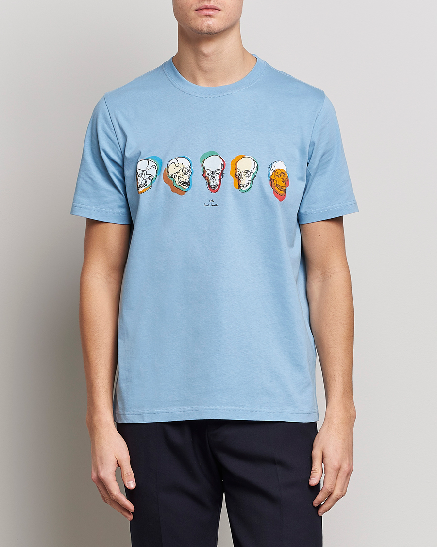 Homme | T-shirts | PS Paul Smith | Organic Cotton Skull T-Shirt Light Blue