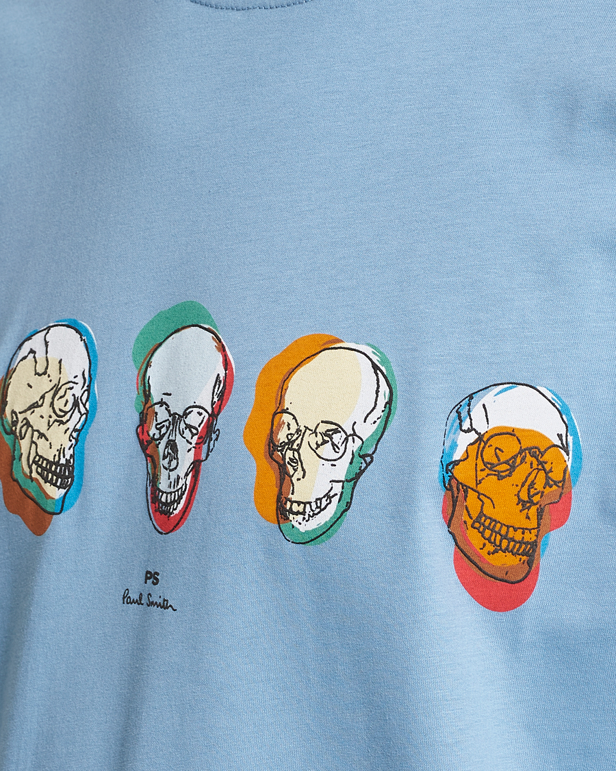 Homme | T-shirts | PS Paul Smith | Organic Cotton Skull T-Shirt Light Blue