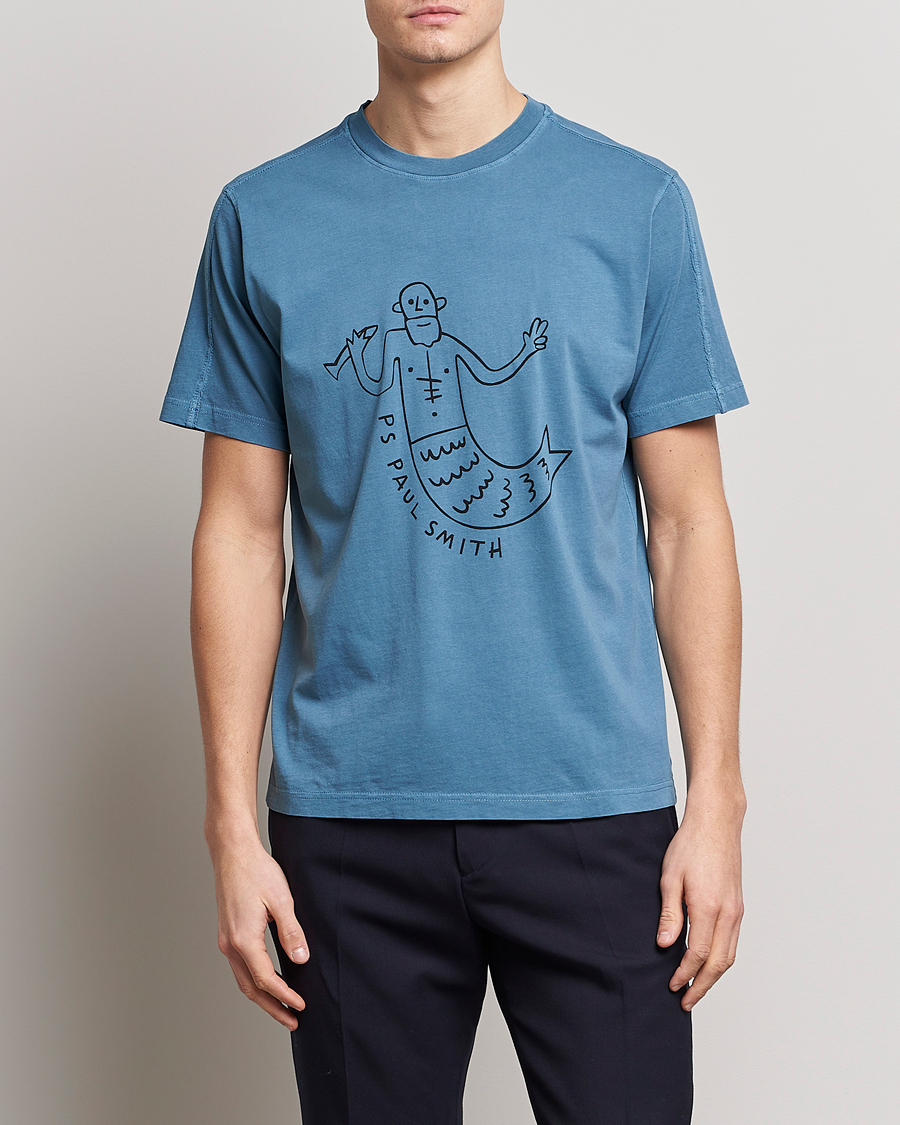 Homme | T-shirts | PS Paul Smith | Organic Cotton Manmaid T-Shirt Blue
