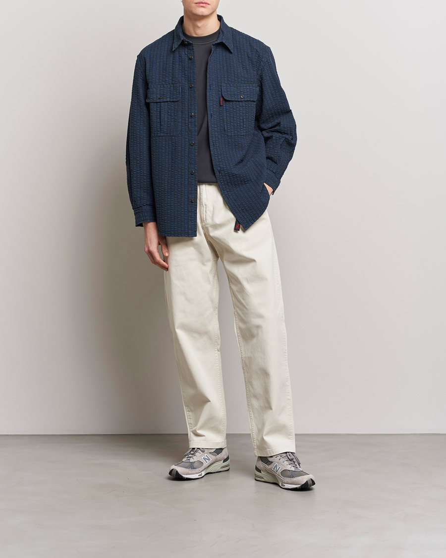 Homme | Chemises | Gramicci | Garment Dyed Seersucker Canyon Shirt Royal Blue