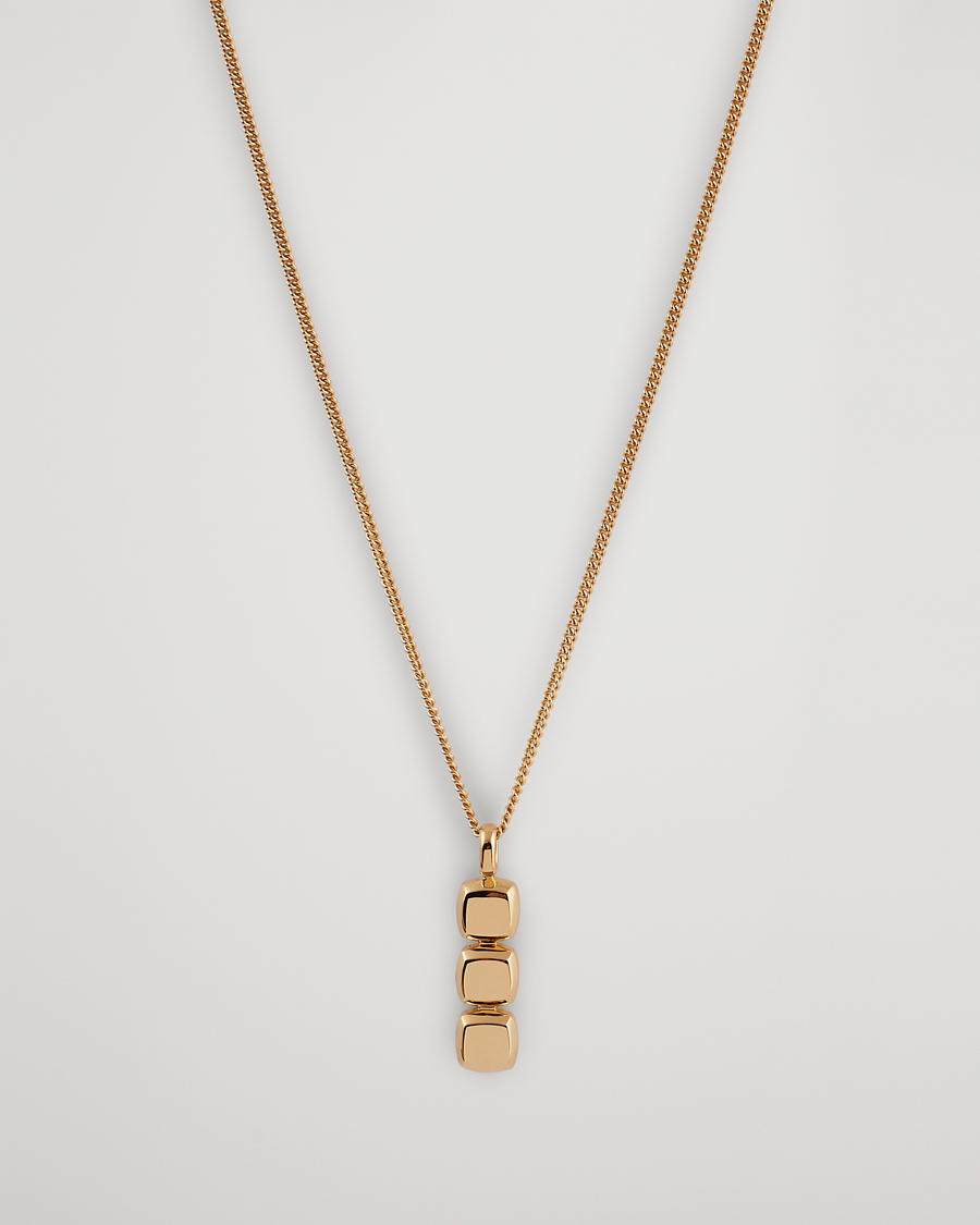 Homme | Tom Wood Mini Cushion Pendant Necklace Gold | Tom Wood | Mini Cushion Pendant Necklace Gold