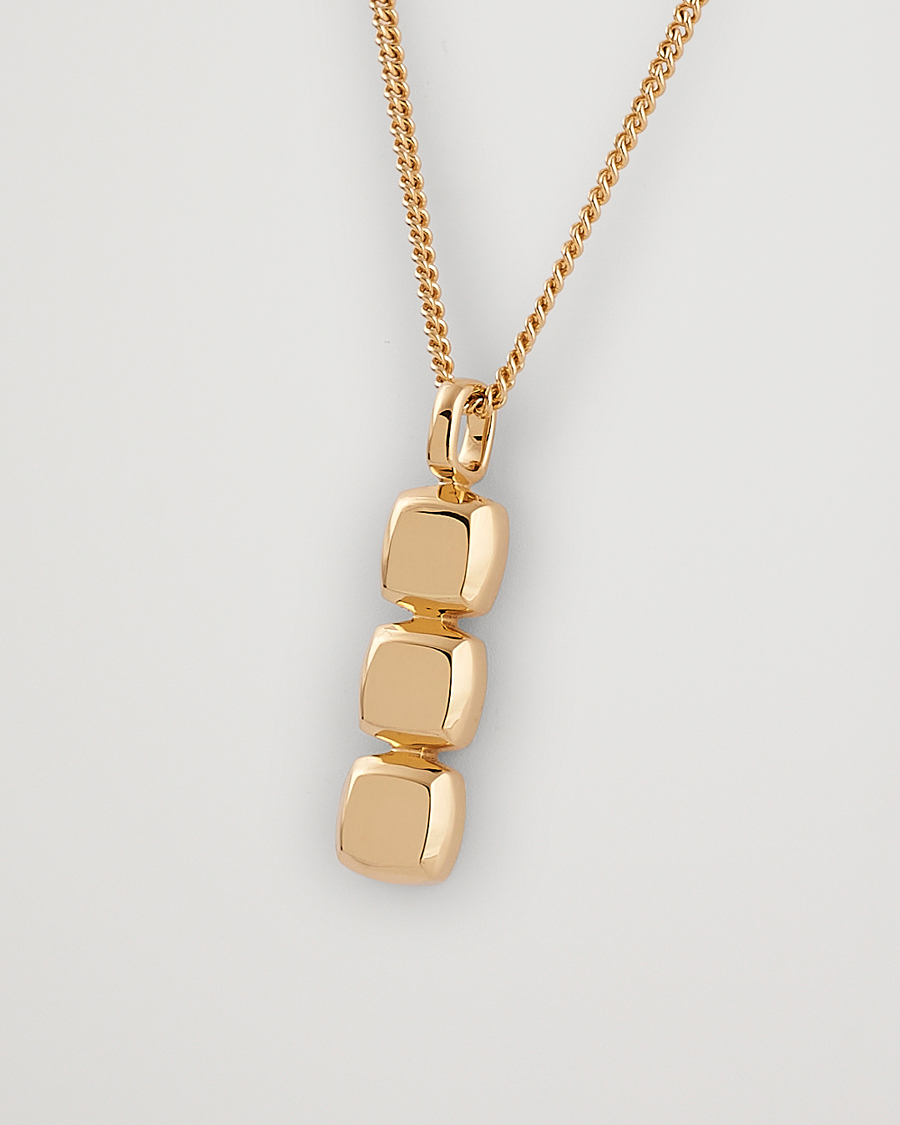 Homme | Tom Wood Mini Cushion Pendant Necklace Gold | Tom Wood | Mini Cushion Pendant Necklace Gold