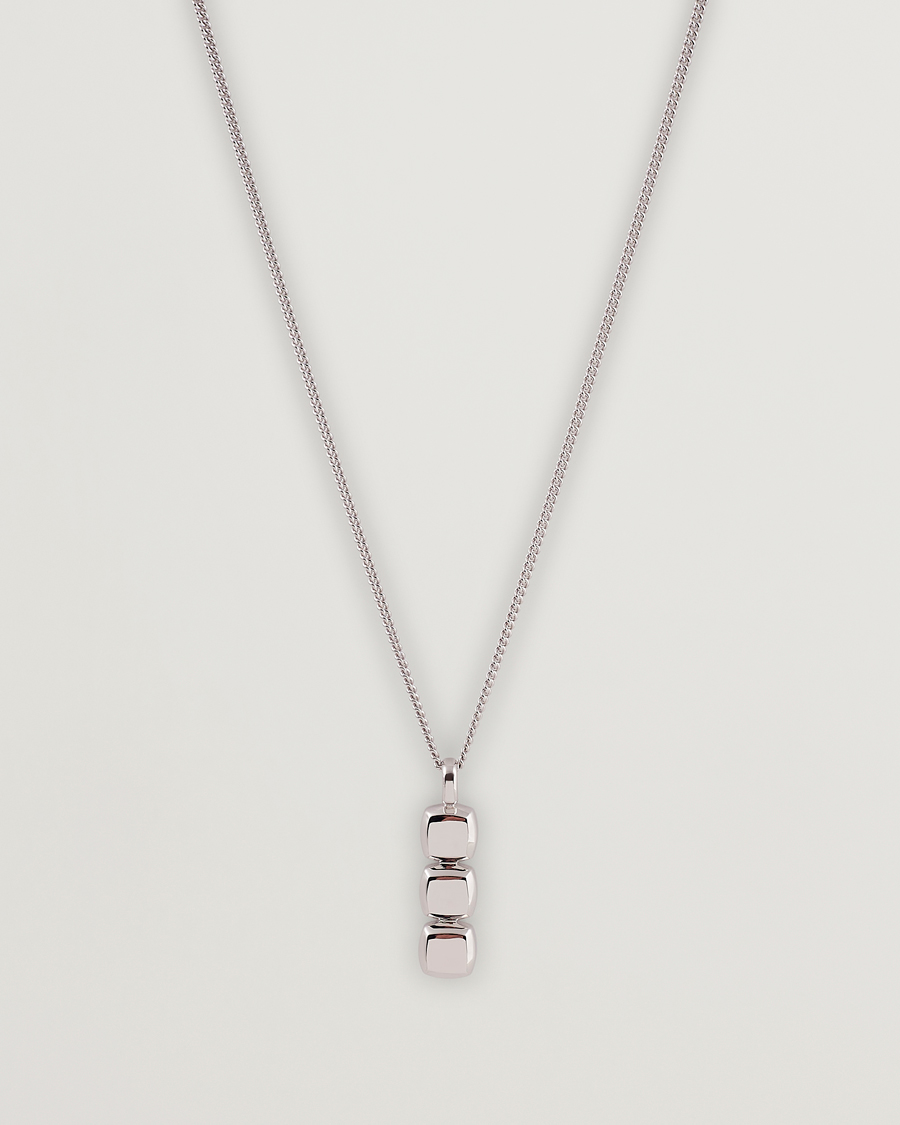 Homme | Tom Wood Mini Cushion Pendant Necklace Silver | Tom Wood | Mini Cushion Pendant Necklace Silver