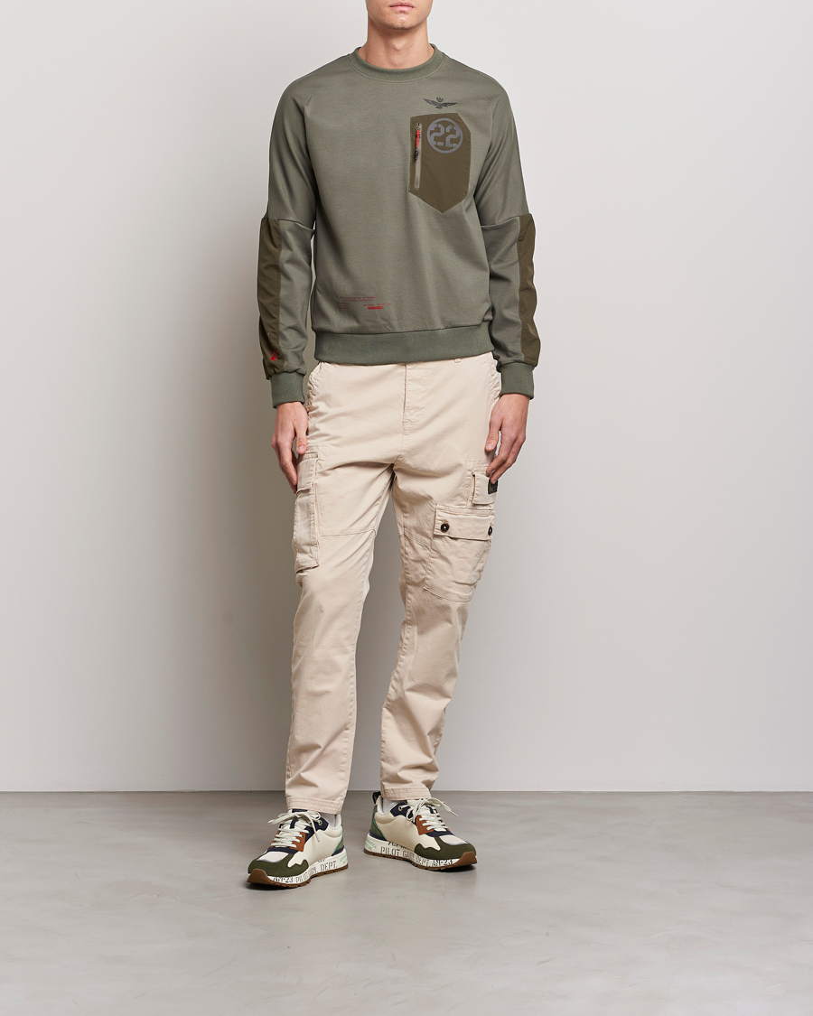 Homme | Pulls Et Tricots | Aeronautica Militare | Felpa Girocollo Zip Sweater Dark Green