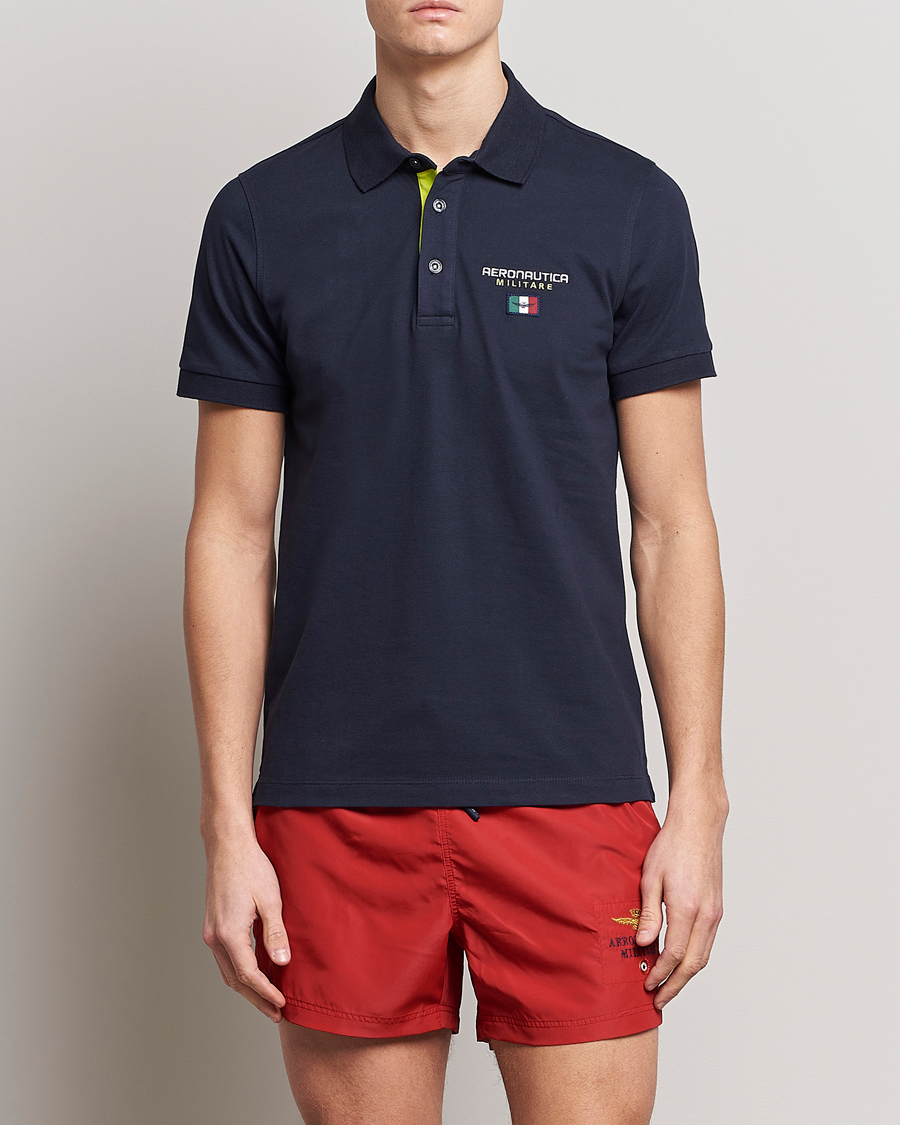 Homme | Polos | Aeronautica Militare | Stretch Cotton Polo Navy Blue