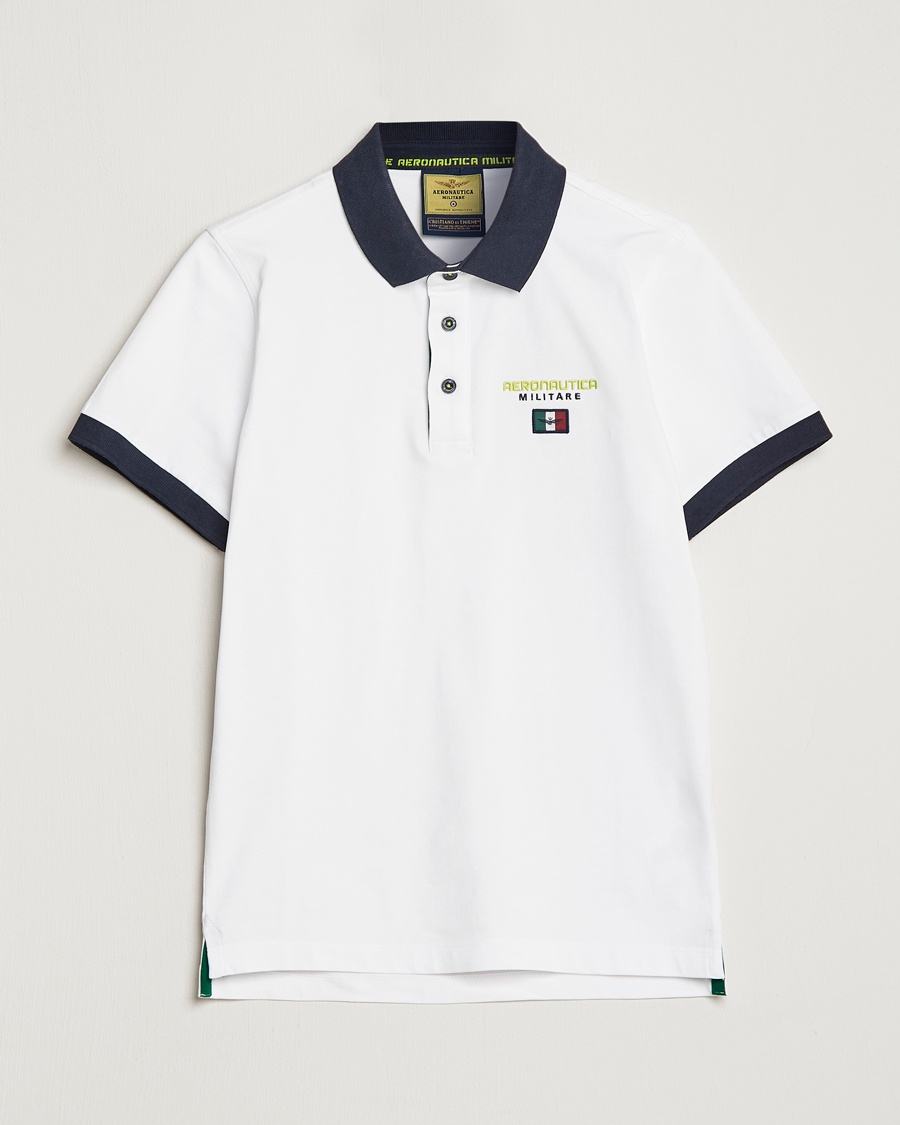 Homme | Polos | Aeronautica Militare | Stretch Cotton Polo Off White