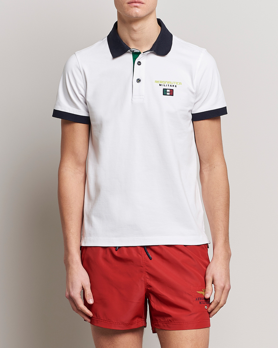 Homme | Polos | Aeronautica Militare | Stretch Cotton Polo Off White