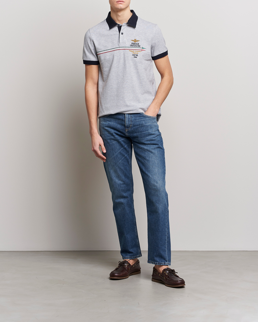 Homme | Polos | Aeronautica Militare | Contrast Collor Polo Melange Grey