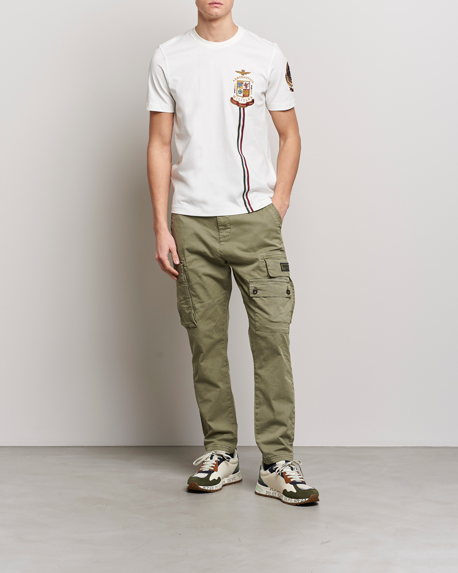 Homme | T-shirts | Aeronautica Militare | Tape Cotton T-Shirt White Cream