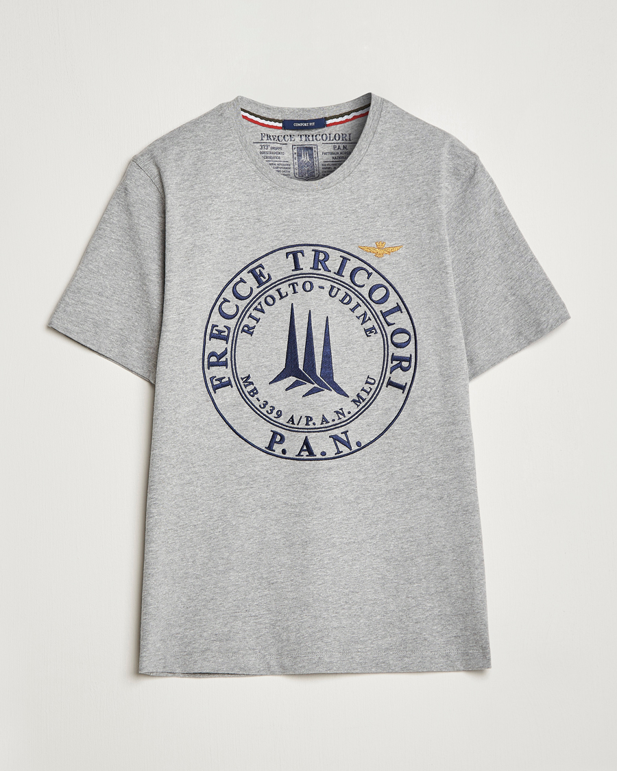 Homme | T-shirts | Aeronautica Militare | Tricolor T-Shirt Melange Grey