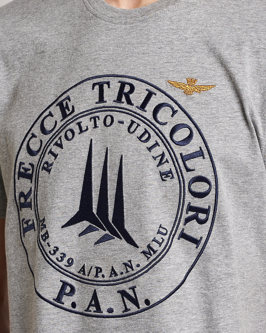 Homme | T-shirts | Aeronautica Militare | Tricolor T-Shirt Melange Grey