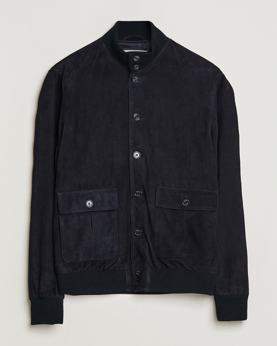 Homme | Manteaux Et Vestes | Valstar | Valstarino Suede Jacket Navy