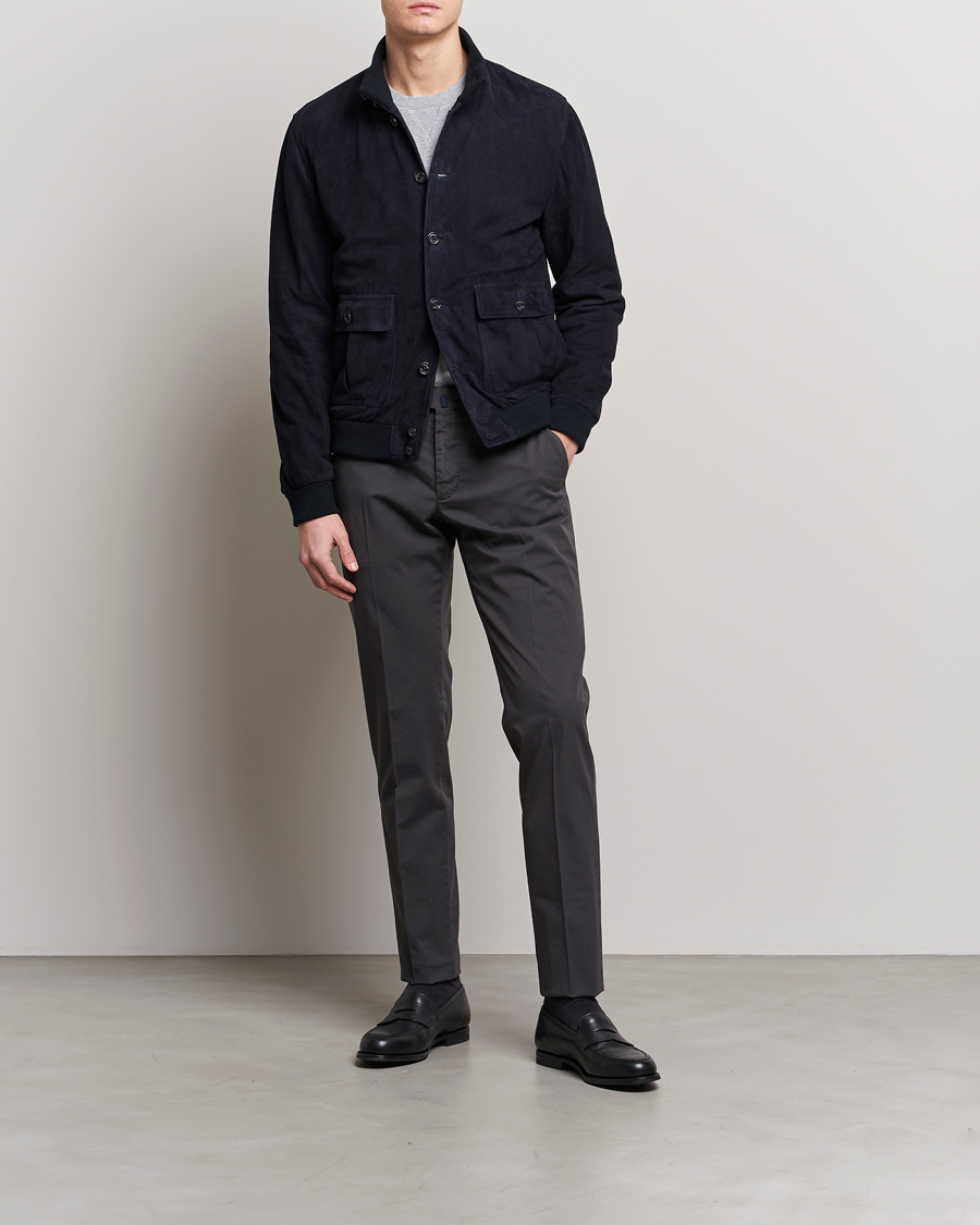 Homme | Manteaux Et Vestes | Valstar | Valstarino Suede Jacket Navy