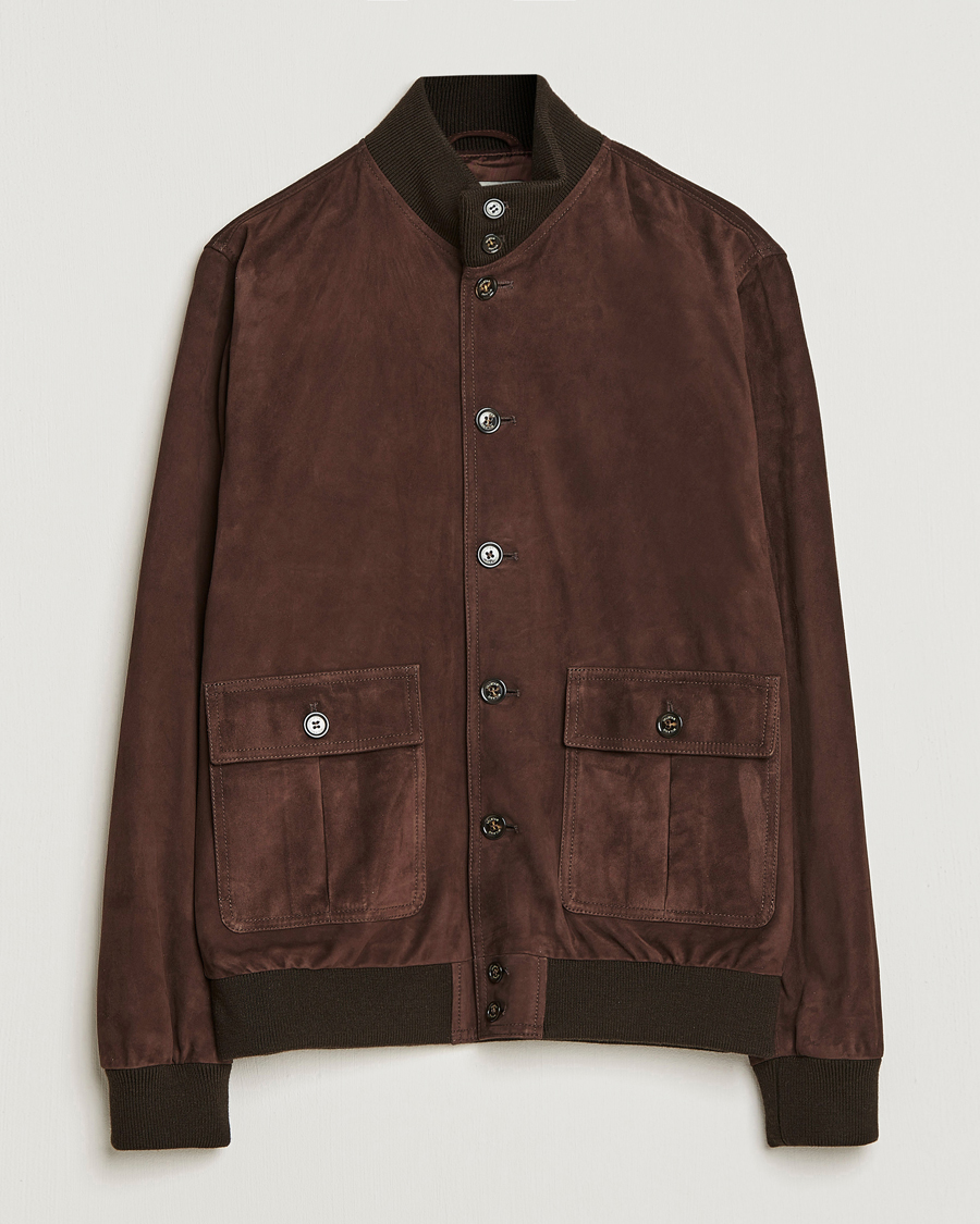 Homme | Manteaux Et Vestes | Valstar | Valstarino Suede Jacket Dark Brown