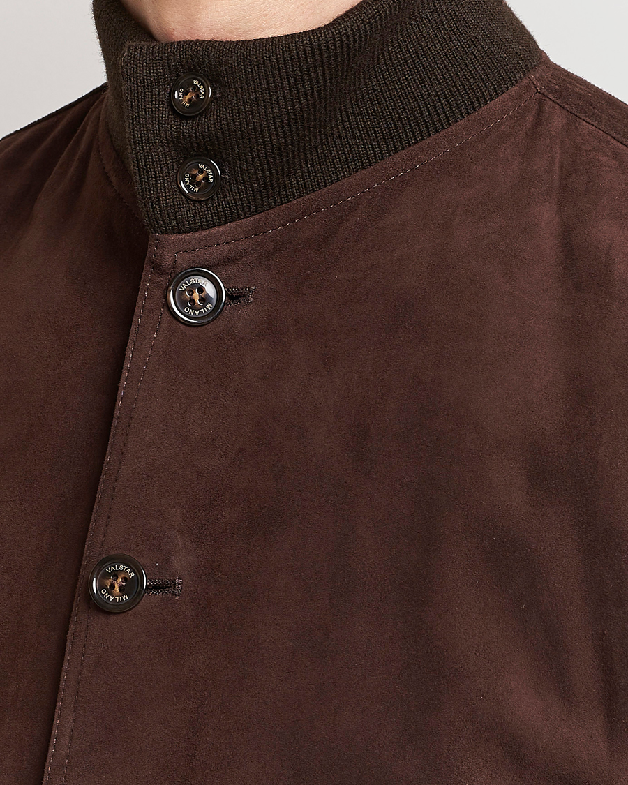 Homme | Manteaux Et Vestes | Valstar | Valstarino Suede Jacket Dark Brown