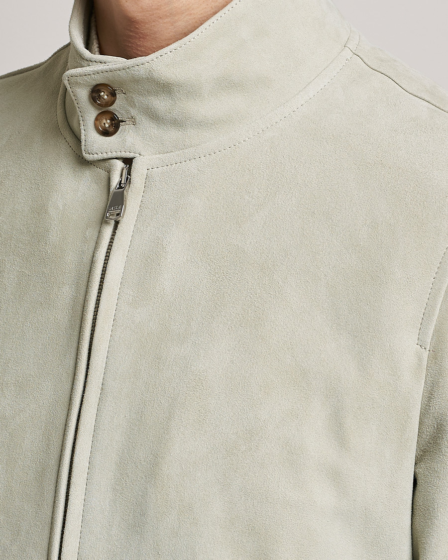 Homme | Manteaux Et Vestes | Valstar | Suede Zip Blouson Silver Grey
