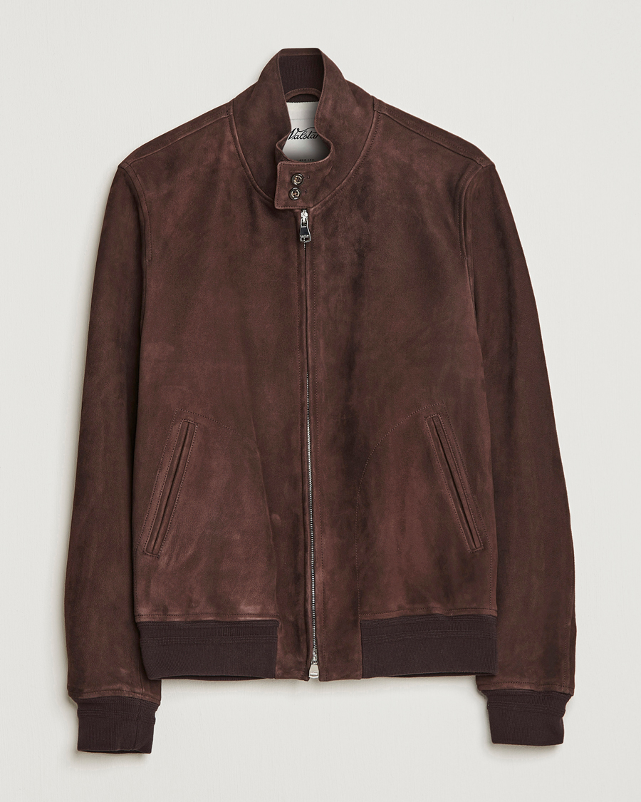Homme | Manteaux Et Vestes | Valstar | Suede Zip Blouson Dark Brown