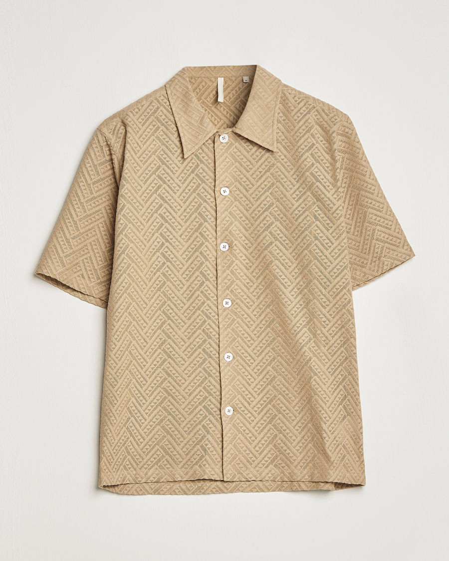 Homme | Chemises | Sunflower | Spacey Herringbone Camp Shirt Khaki