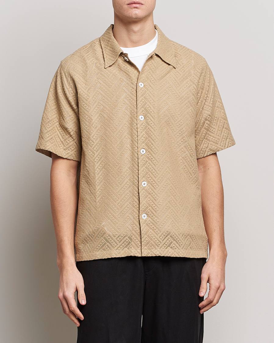 Homme | Chemises | Sunflower | Spacey Herringbone Camp Shirt Khaki