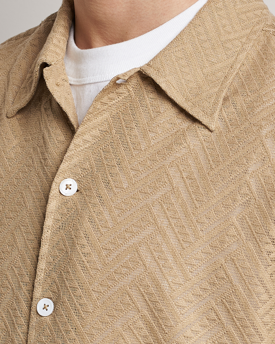 Homme | Chemises | Sunflower | Spacey Herringbone Camp Shirt Khaki