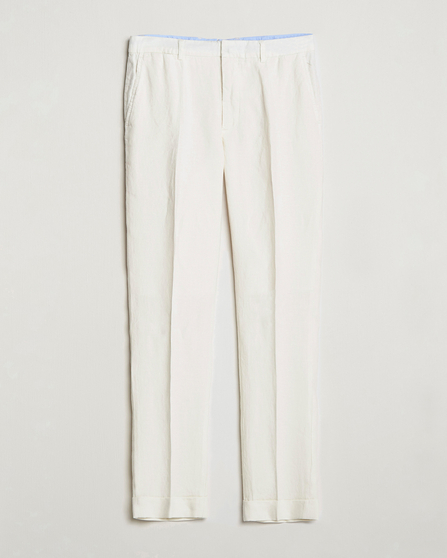 Homme | Pantalons | Polo Ralph Lauren | Linen Pleated Trousers Cream